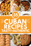 Collage of Cuban recipes with text overlay.