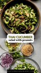 Thai cucumber salad with peanuts pinterest image.