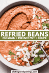 Instant pot refried beans pinterest image.
