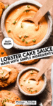 Lobster cake sauce pinterest image.
