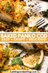 Baked panko cod pinterest image.