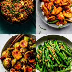 Collage of what to serve with sweet & sour chicken.