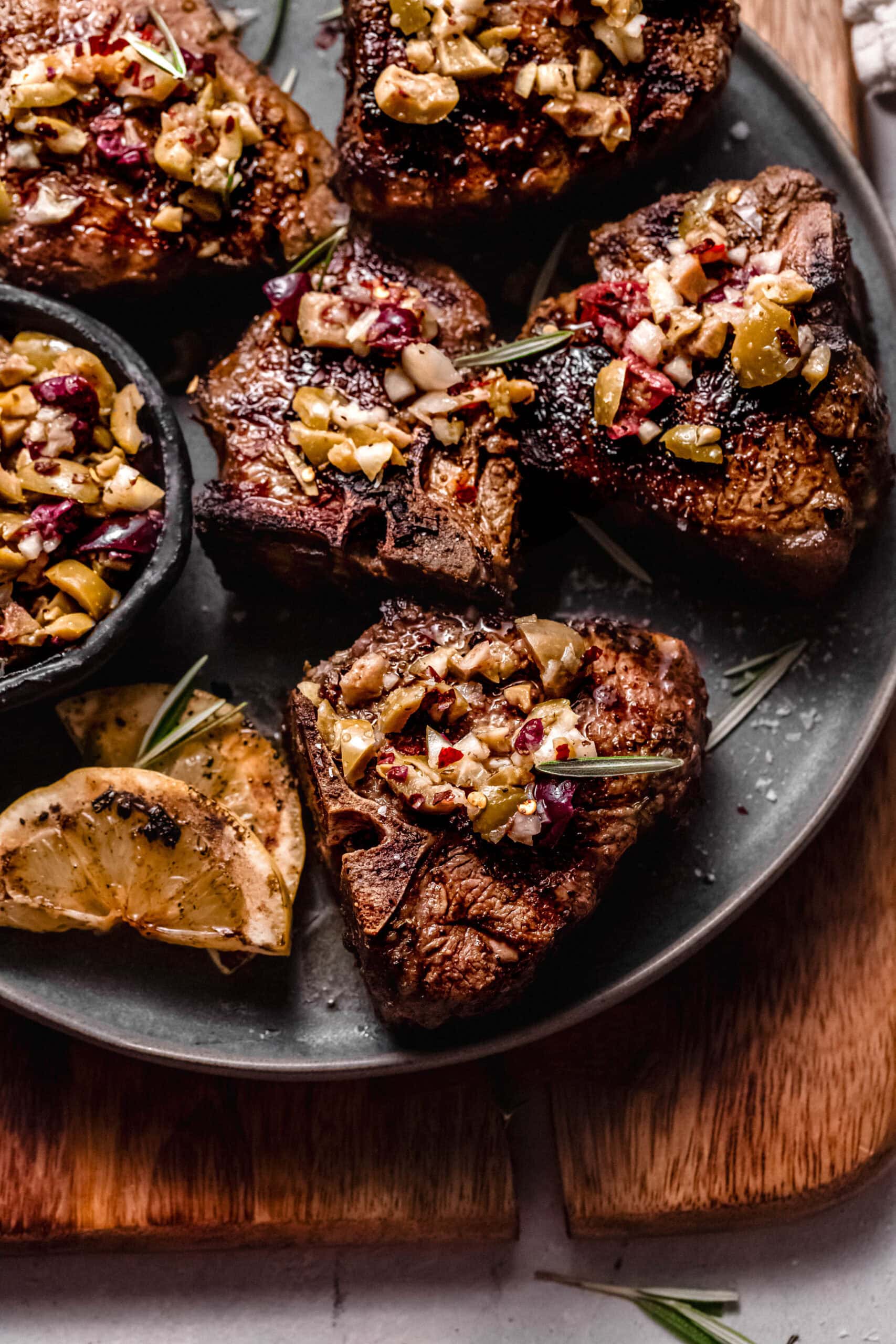 Grilled Lamb Chops with Olive Relish