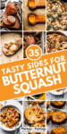 Collage of sides for butternut squash with text overlay.