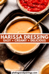 Creamy harissa dressing pinterest image.