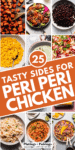 Collage of side dishes for peri peri chicken with text overlay.