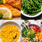 Collage of side dishes for cod.