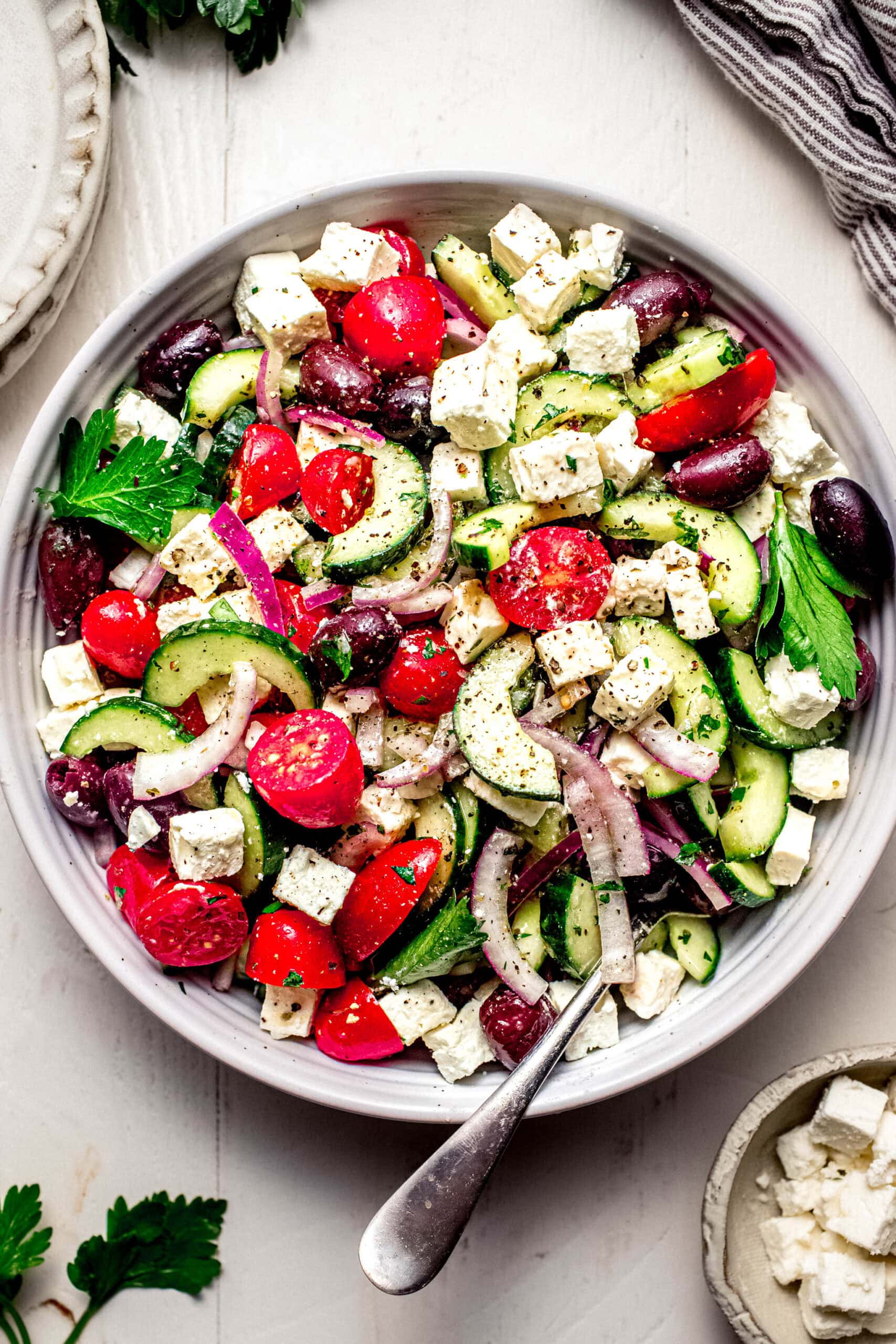 Greek Tomato Cucumber Salad 