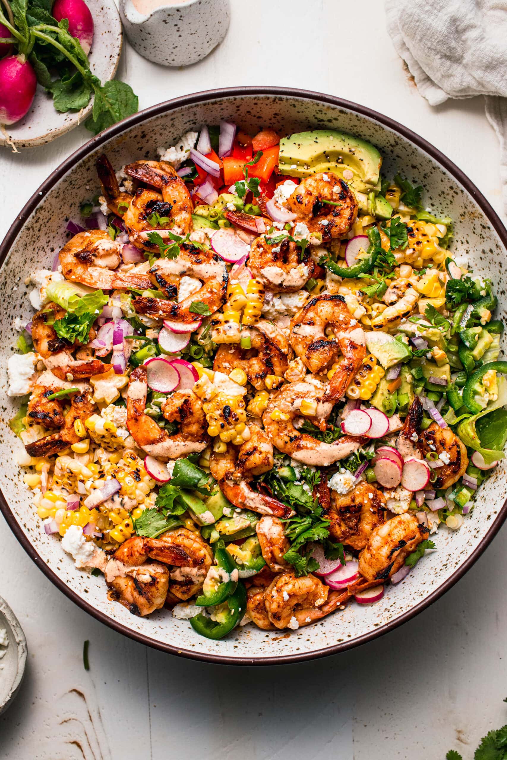 Elote Salad with Shrimp