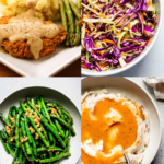 Collage of sides for chicken fried steak.