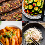 Collage of sides for korean bbq.