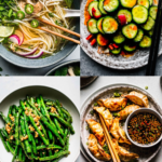 Collage of side dishes for pho.