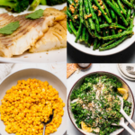 Collage of what to serve with tilapia.