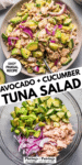 tuna cucumber salad pinterest image.