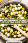 Olive oil marinated mozzarella balls pinterest image.