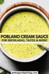 Poblano cream sauce pinterest image.