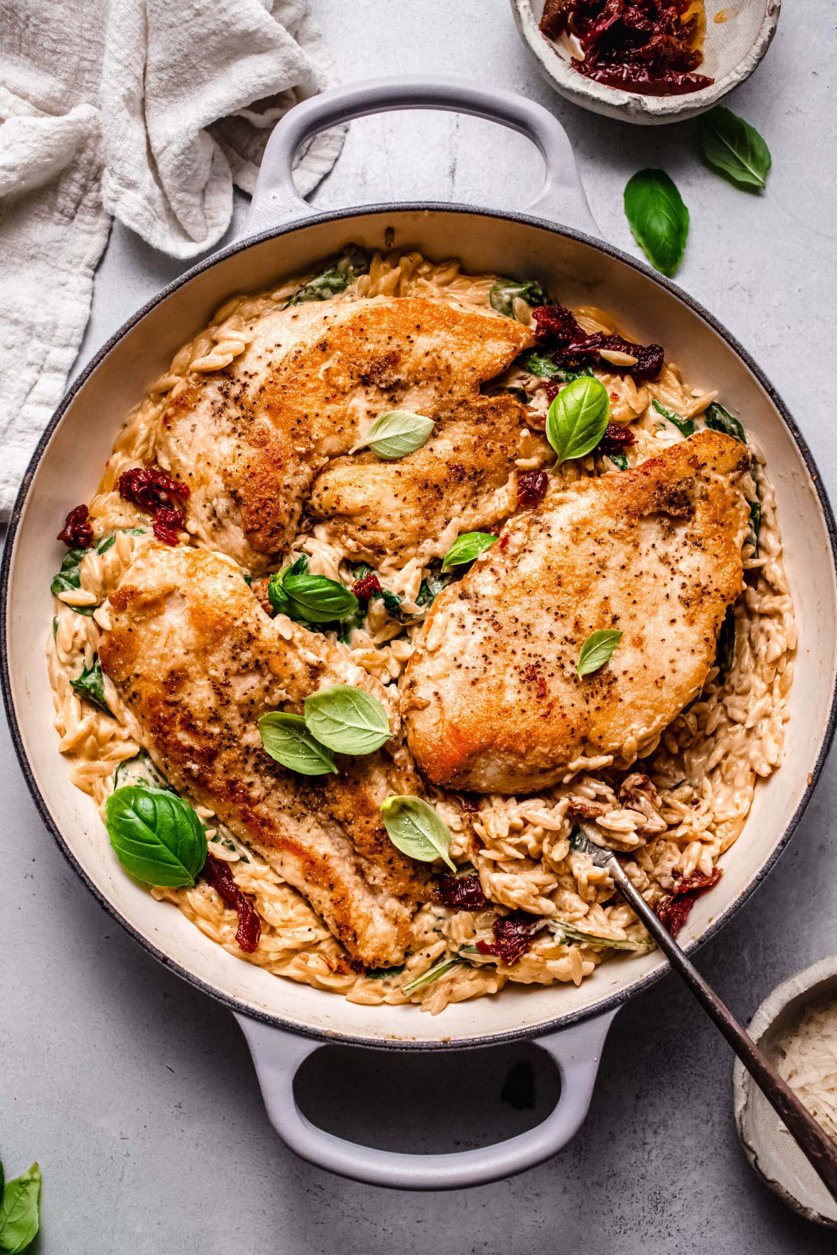 Sun Dried Tomato Chicken Orzo