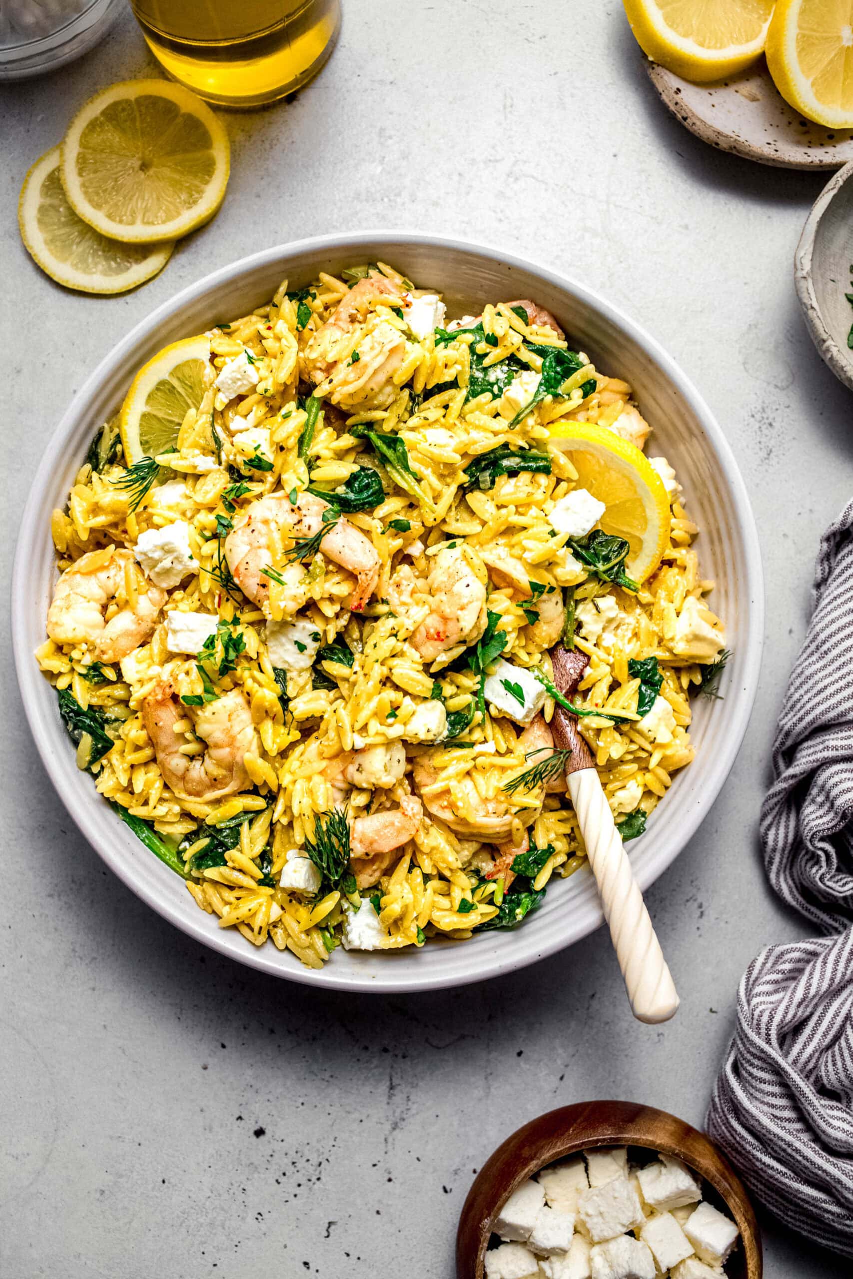 Lemon Shrimp Orzo with Feta (Easy One-Skillet Recipe)
