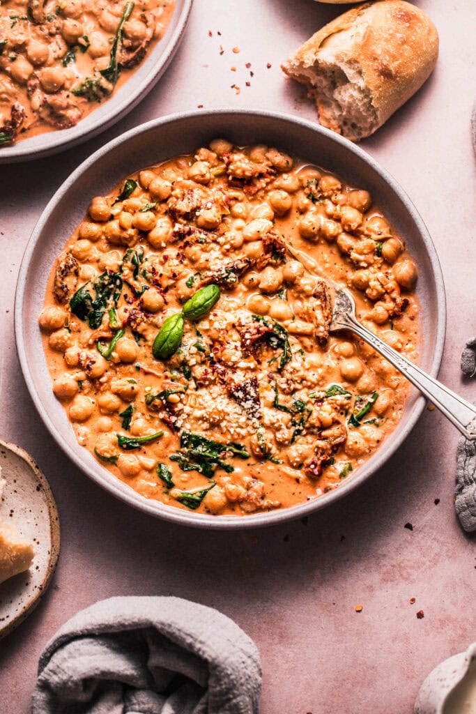 Marry me beans in pink bowl.