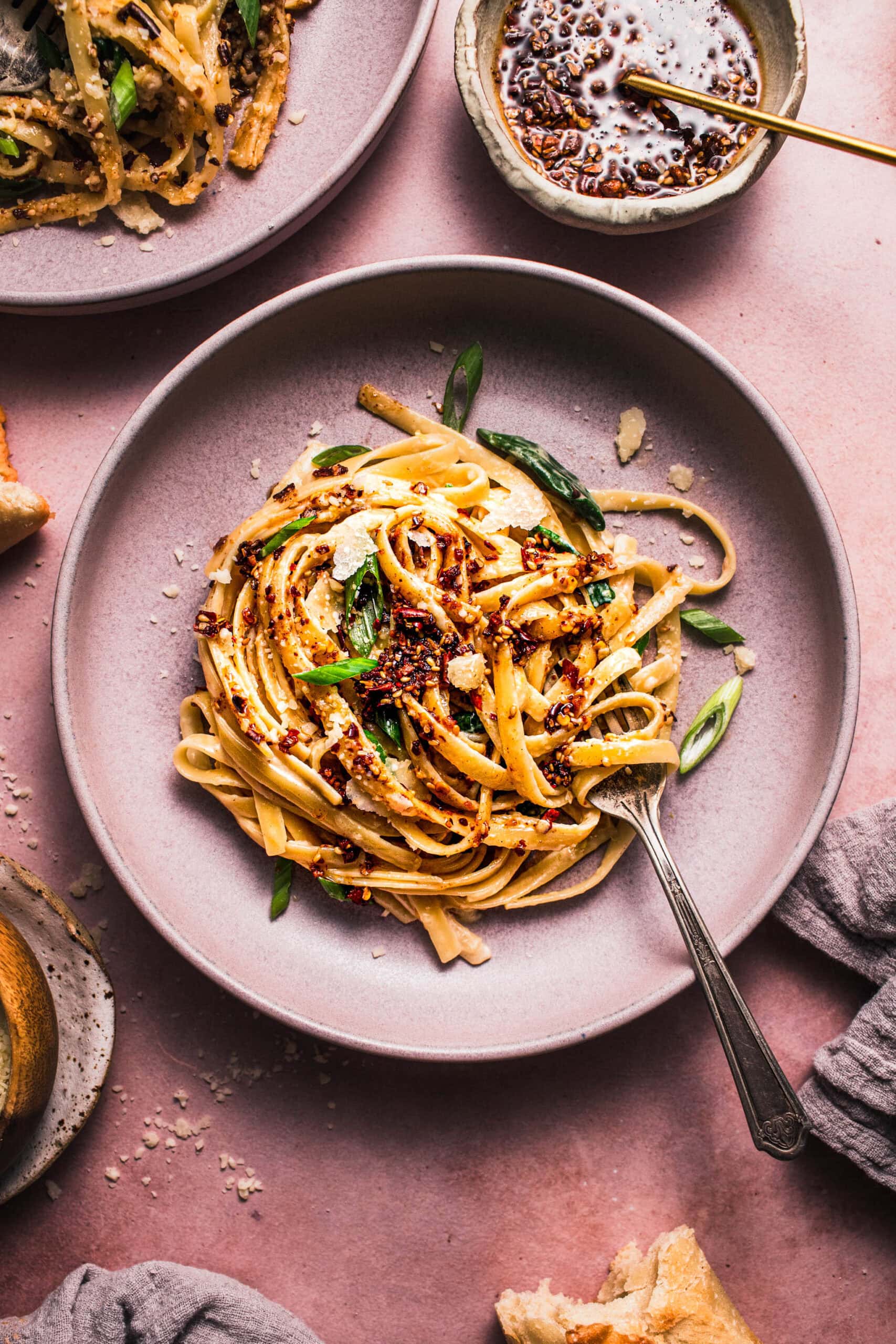 Chili Crisp Fettuccine Alfredo