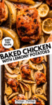 sheet pan baked chicken with potatoes.