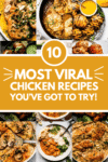 Viral chicken recipes collage.