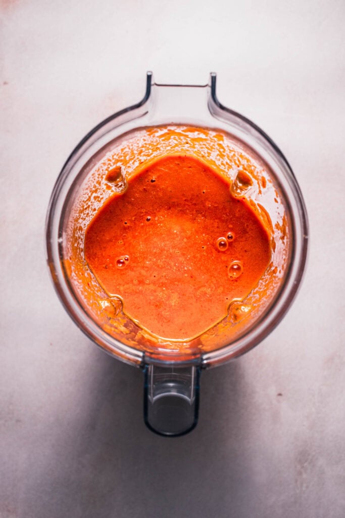 Sauce transferred to blender.