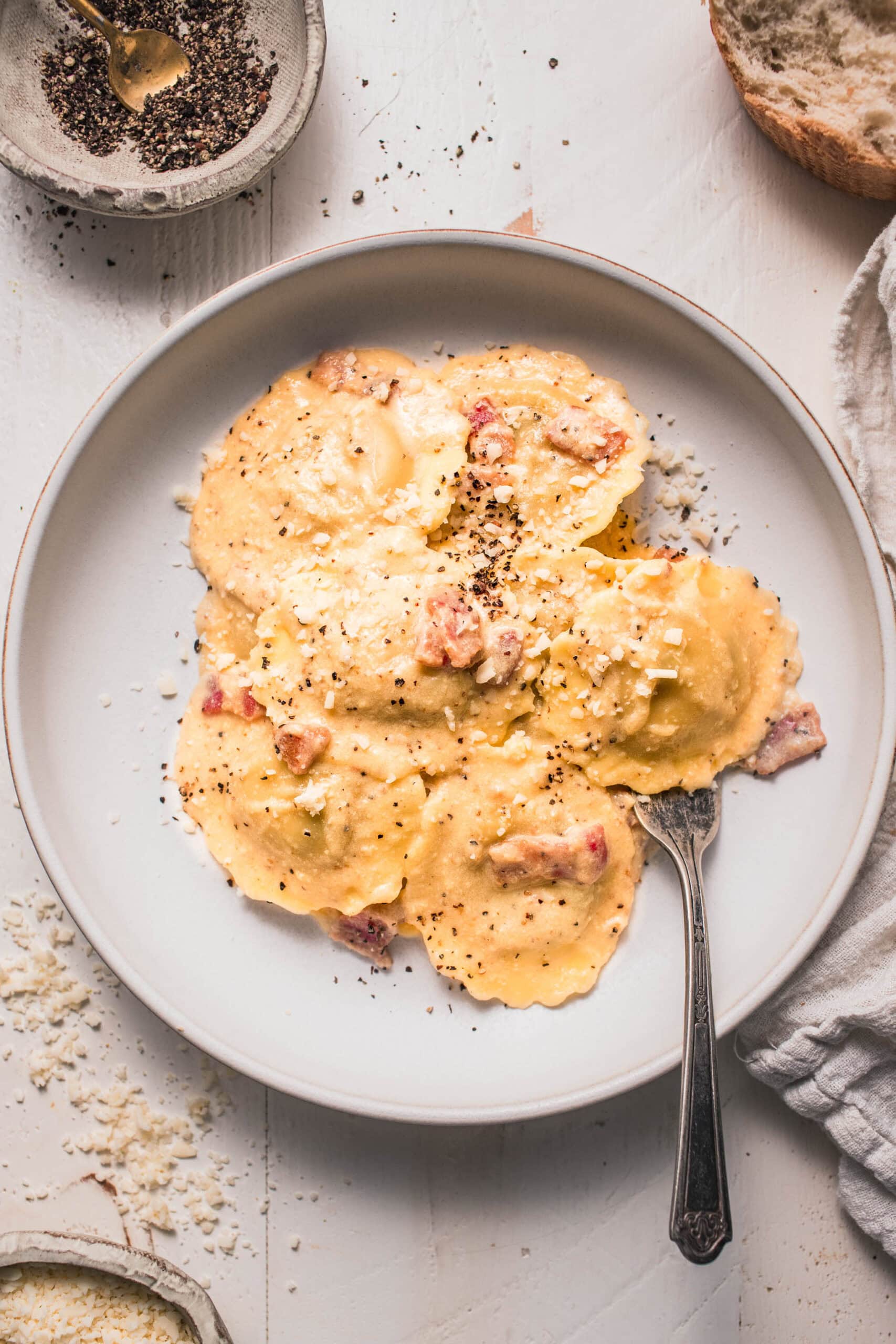 Ravioli Carbonara
