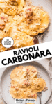 Easy Ravioli Carbonara with Bacon