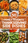 Collage of Thanksgiving side dishes.