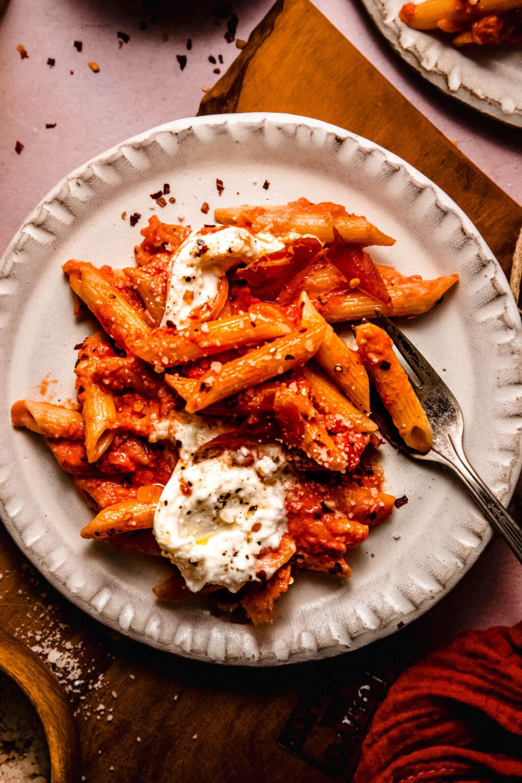 Spicy Vodka Rigatoni with Crispy Prosciutto & Burrata (30-Minutes!)
