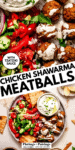 Chicken shawarma meatballs pinterest image.