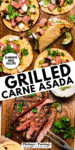 Grilled carne asada pinterest image.