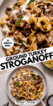 Ground turkey stroganoff pinterest image.
